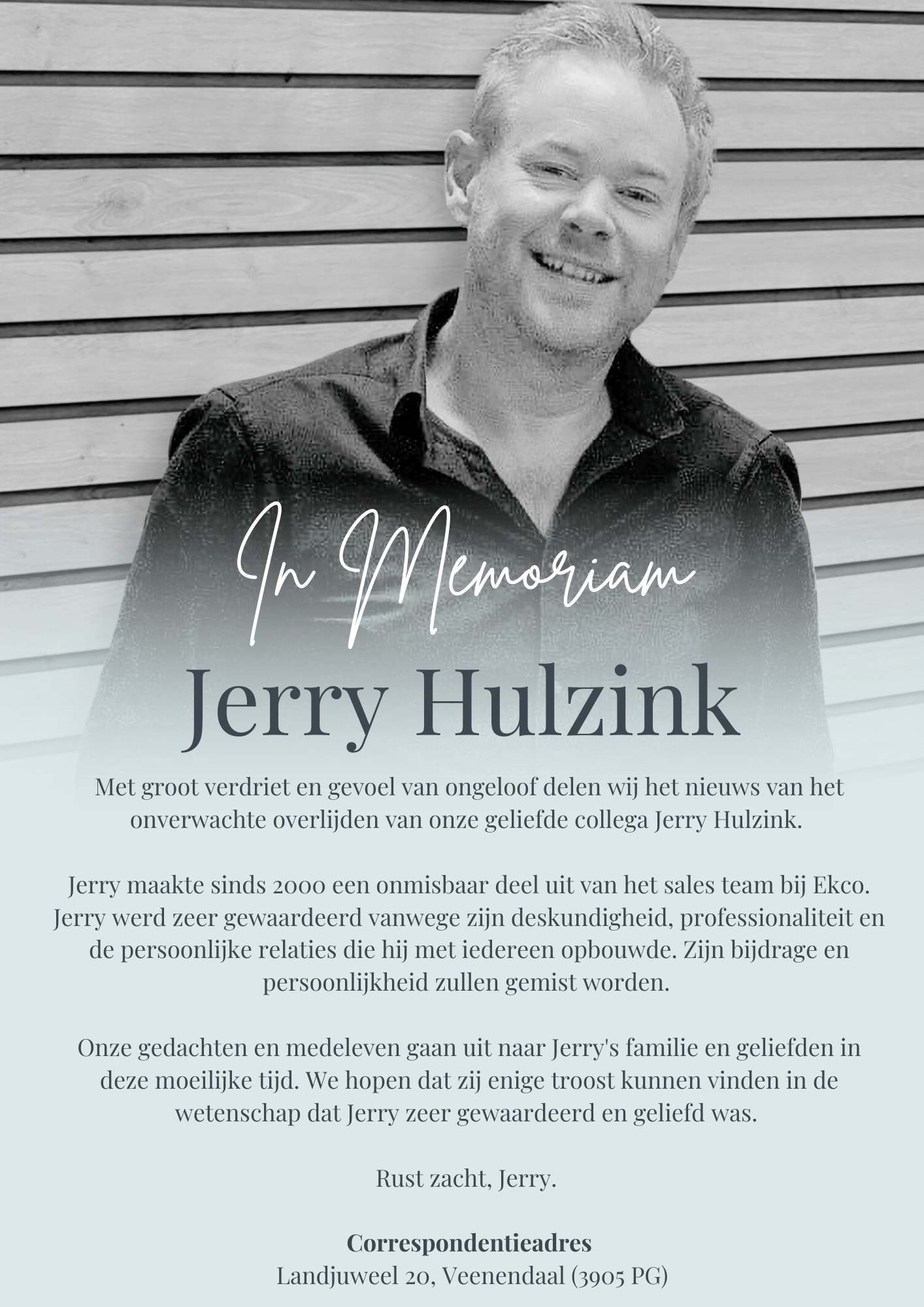 In Memoriam Jerry Hulzink